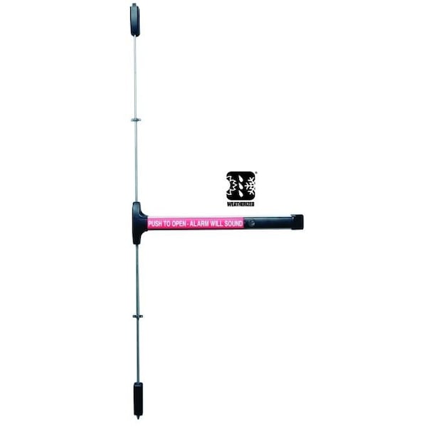 36" x 84" Surface Vertical Rod Exit Device Less Bottom Rod with Cover Plate